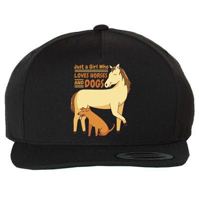 Just A Girl Who Loves Horses And Dogs Wool Snapback Cap