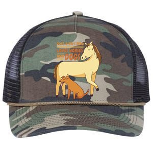 Just A Girl Who Loves Horses And Dogs Retro Rope Trucker Hat Cap