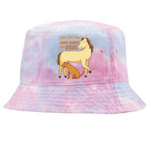 Just A Girl Who Loves Horses And Dogs Tie-Dyed Bucket Hat