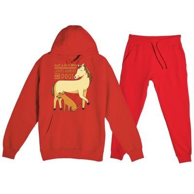 Just A Girl Who Loves Horses And Dogs Premium Hooded Sweatsuit Set