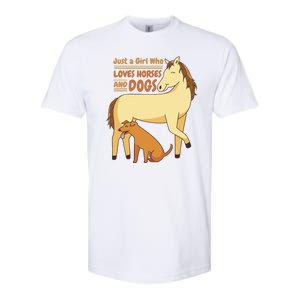 Just A Girl Who Loves Horses And Dogs Softstyle CVC T-Shirt