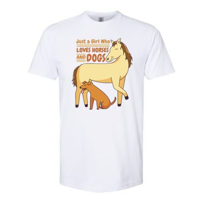 Just A Girl Who Loves Horses And Dogs Softstyle® CVC T-Shirt