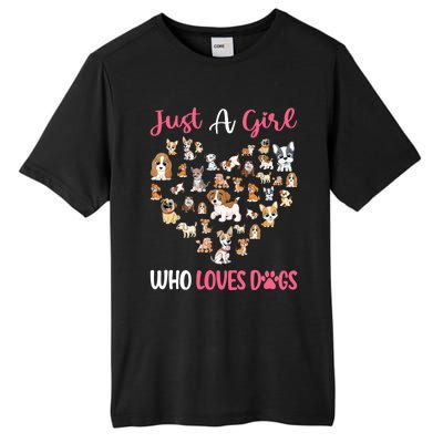 Just A Girl Who Loves Dogs Fun Dog Puppy Lover Tall Fusion ChromaSoft Performance T-Shirt