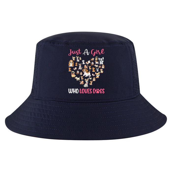 Just A Girl Who Loves Dogs Fun Dog Puppy Lover Cool Comfort Performance Bucket Hat