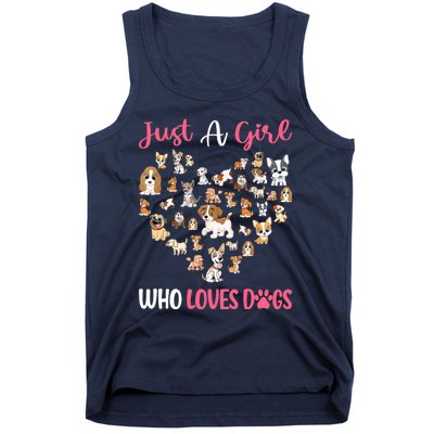 Just A Girl Who Loves Dogs Fun Dog Puppy Lover Tank Top