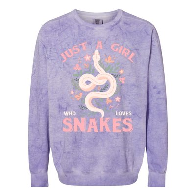 Just A Girl Who Loves Snakes Colorblast Crewneck Sweatshirt