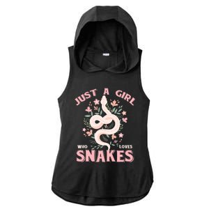 Just A Girl Who Loves Snakes Ladies PosiCharge Tri-Blend Wicking Draft Hoodie Tank