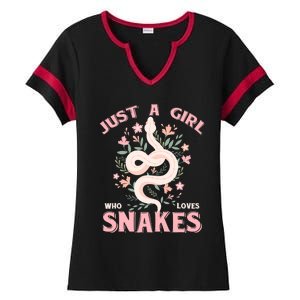 Just A Girl Who Loves Snakes Ladies Halftime Notch Neck Tee