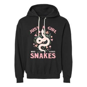 Just A Girl Who Loves Snakes Garment-Dyed Fleece Hoodie