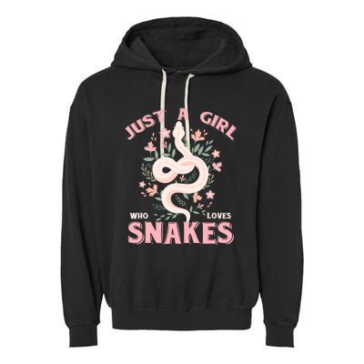 Just A Girl Who Loves Snakes Garment-Dyed Fleece Hoodie