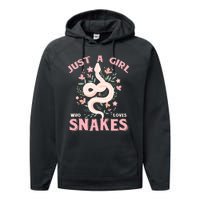 Just A Girl Who Loves Snakes Performance Fleece Hoodie