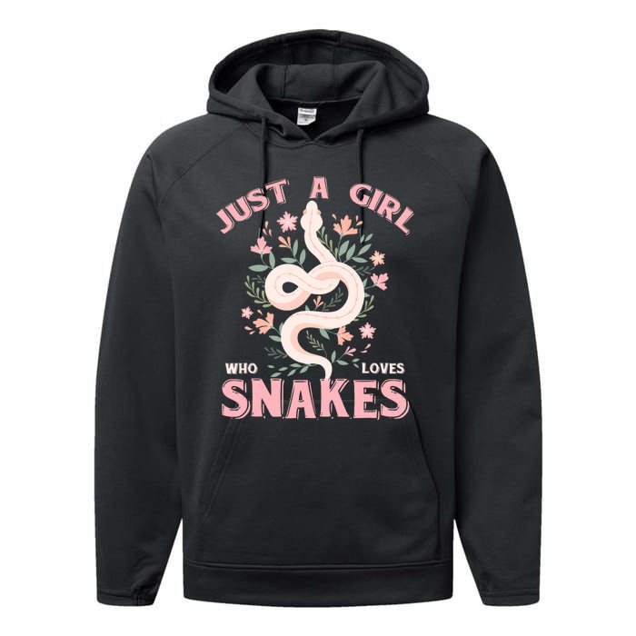 Just A Girl Who Loves Snakes Performance Fleece Hoodie