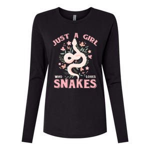 Just A Girl Who Loves Snakes Womens Cotton Relaxed Long Sleeve T-Shirt