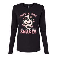 Just A Girl Who Loves Snakes Womens Cotton Relaxed Long Sleeve T-Shirt