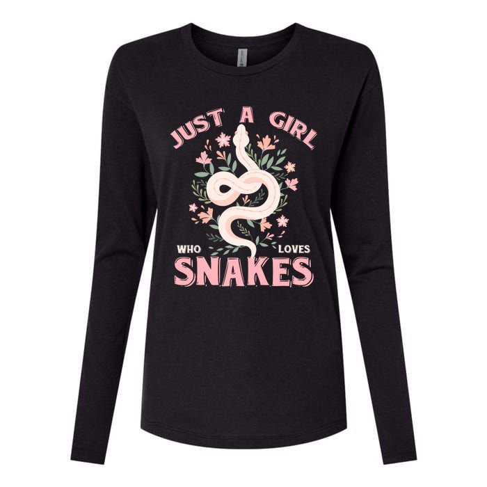 Just A Girl Who Loves Snakes Womens Cotton Relaxed Long Sleeve T-Shirt