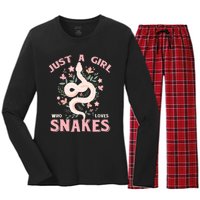 Just A Girl Who Loves Snakes Women's Long Sleeve Flannel Pajama Set 