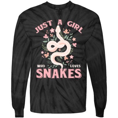 Just A Girl Who Loves Snakes Tie-Dye Long Sleeve Shirt