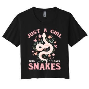 Just A Girl Who Loves Snakes Women's Crop Top Tee