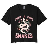 Just A Girl Who Loves Snakes Women's Crop Top Tee