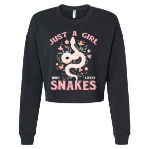 Just A Girl Who Loves Snakes Cropped Pullover Crew