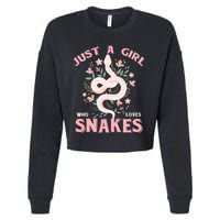 Just A Girl Who Loves Snakes Cropped Pullover Crew