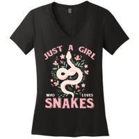 Just A Girl Who Loves Snakes Women's V-Neck T-Shirt