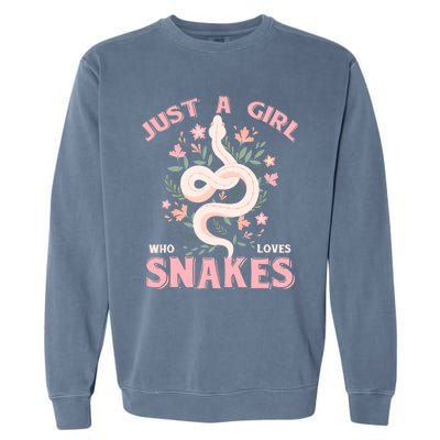 Just A Girl Who Loves Snakes Garment-Dyed Sweatshirt