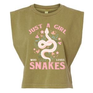 Just A Girl Who Loves Snakes Garment-Dyed Women's Muscle Tee