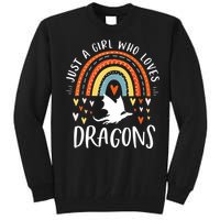 Just A Girl Who Loves Dragons Rainbow Gifts For Dragon Lover Tall Sweatshirt