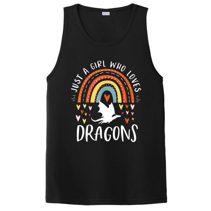 Just A Girl Who Loves Dragons Rainbow Gifts For Dragon Lover PosiCharge Competitor Tank