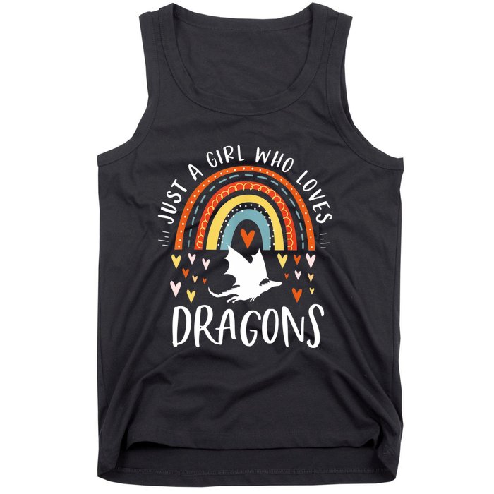 Just A Girl Who Loves Dragons Rainbow Gifts For Dragon Lover Tank Top