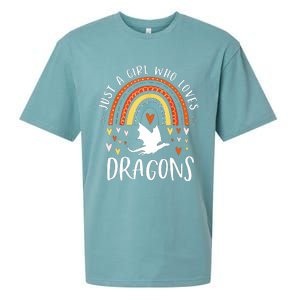 Just A Girl Who Loves Dragons Rainbow Gifts For Dragon Lover Sueded Cloud Jersey T-Shirt