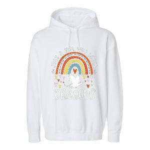 Just A Girl Who Loves Dragons Rainbow Gifts For Dragon Lover Garment-Dyed Fleece Hoodie