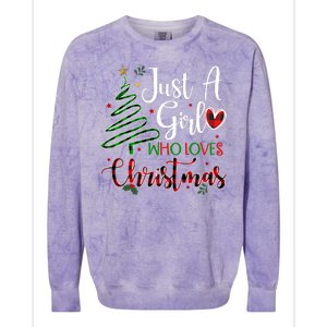 Just A Girl Who Loves Christmas Festive Colorblast Crewneck Sweatshirt