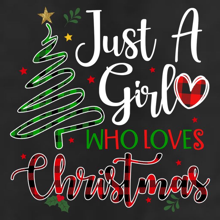 Just A Girl Who Loves Christmas Festive 7 Panel Mesh Trucker Snapback Hat