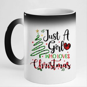 Just A Girl Who Loves Christmas Festive 11oz Black Color Changing Mug