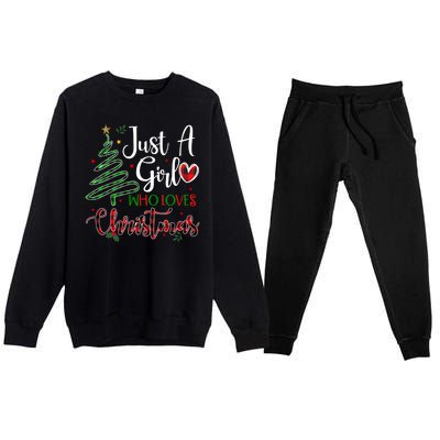 Just A Girl Who Loves Christmas Festive Premium Crewneck Sweatsuit Set