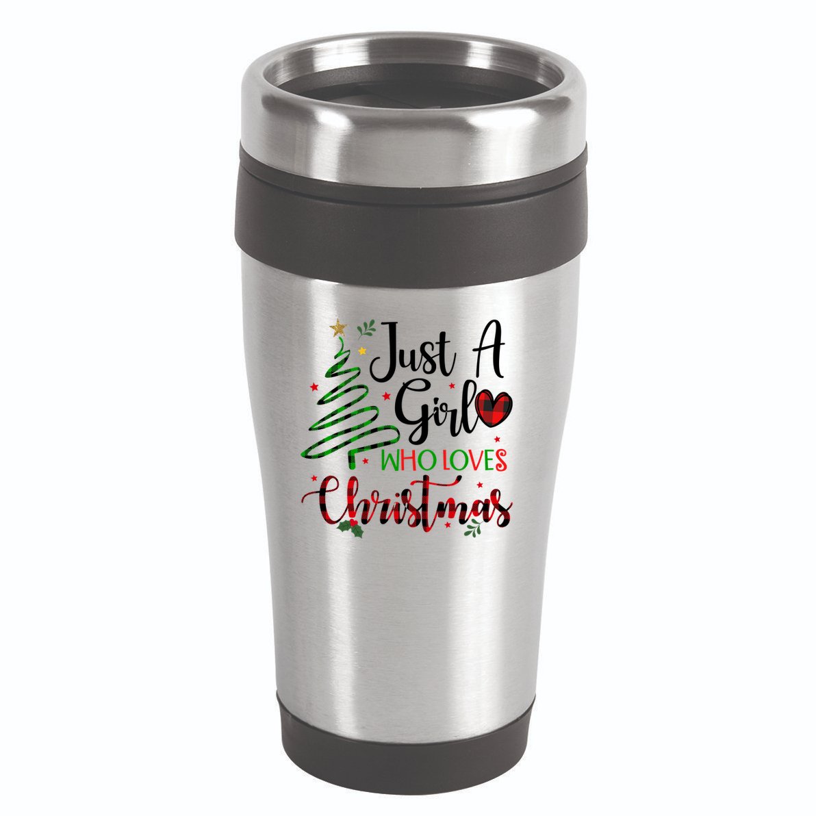Just A Girl Who Loves Christmas Festive 16oz Travel Tumbler