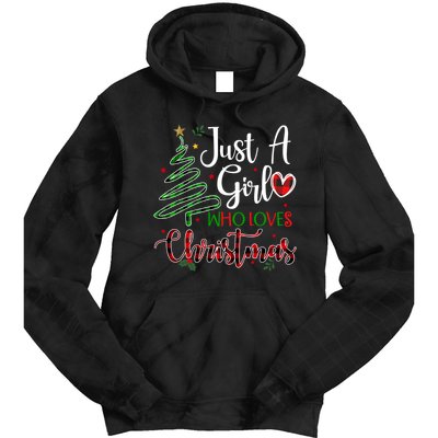 Just A Girl Who Loves Christmas Festive Tie Dye Hoodie