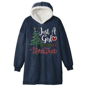 Just A Girl Who Loves Christmas Festive Hooded Wearable Blanket