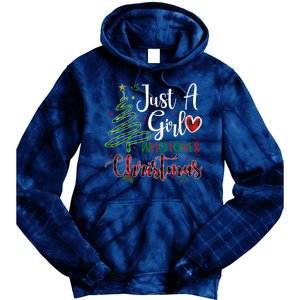 Just A Girl Who Loves Christmas Festive Tie Dye Hoodie