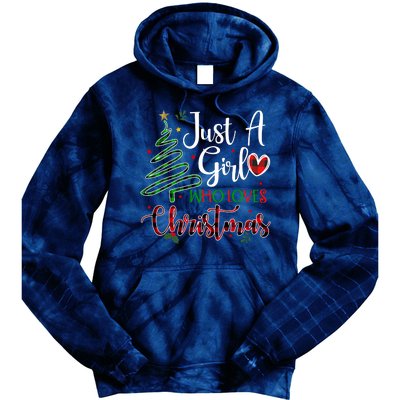 Just A Girl Who Loves Christmas Festive Tie Dye Hoodie