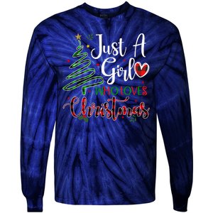 Just A Girl Who Loves Christmas Festive Tie-Dye Long Sleeve Shirt