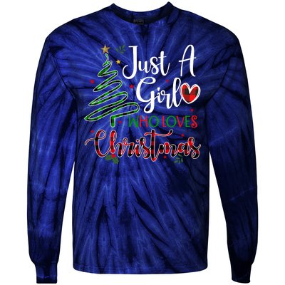 Just A Girl Who Loves Christmas Festive Tie-Dye Long Sleeve Shirt