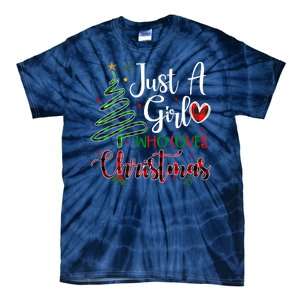 Just A Girl Who Loves Christmas Festive Tie-Dye T-Shirt