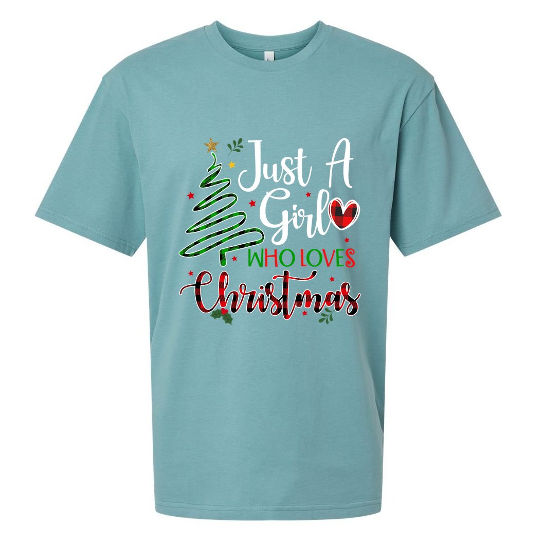 Just A Girl Who Loves Christmas Festive Sueded Cloud Jersey T-Shirt