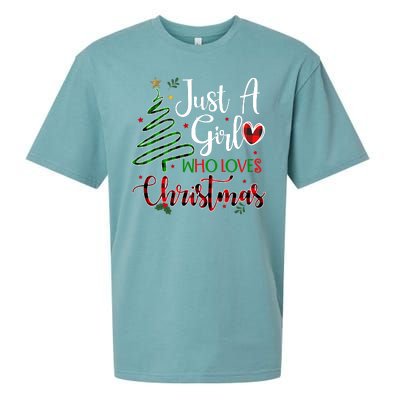 Just A Girl Who Loves Christmas Festive Sueded Cloud Jersey T-Shirt