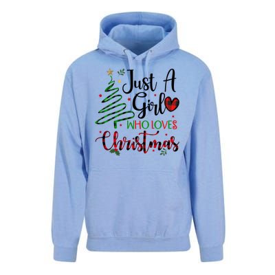 Just A Girl Who Loves Christmas Festive Unisex Surf Hoodie