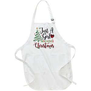 Just A Girl Who Loves Christmas Festive Full-Length Apron With Pockets