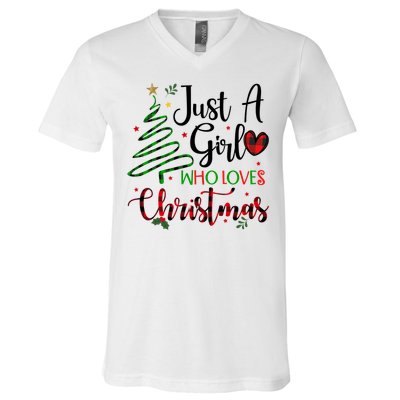 Just A Girl Who Loves Christmas Festive V-Neck T-Shirt